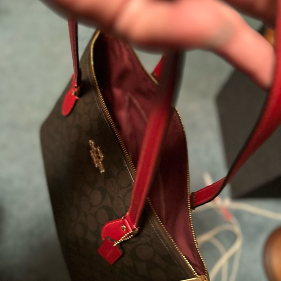 XL Coach tote brown and red - Picture 5 of 12
